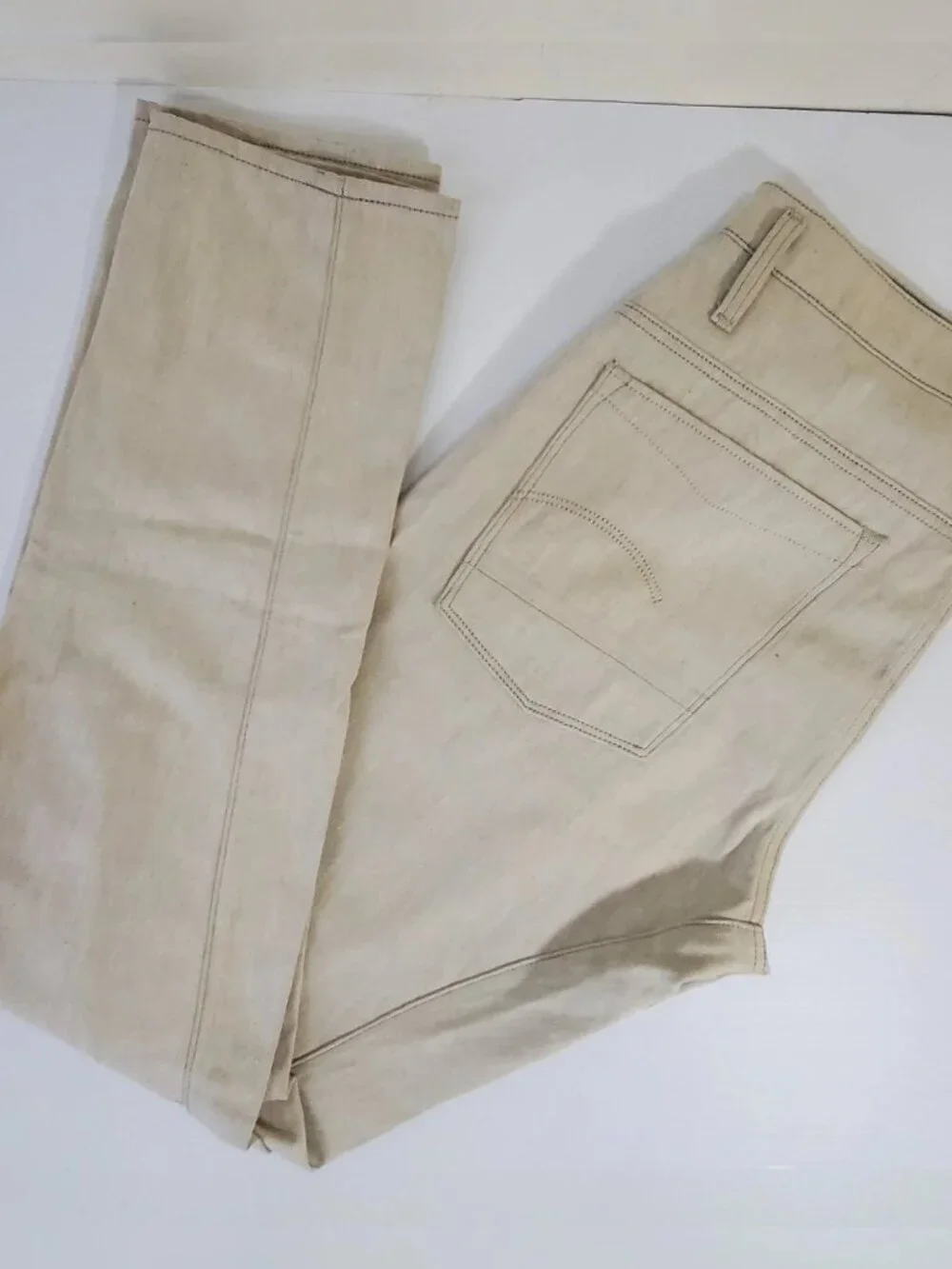 G-STAR RAW SCUTAR 3D SLIM TAPERED DENIM PANT WOMEN'S SIZE W32 L34 COLOR ECRU